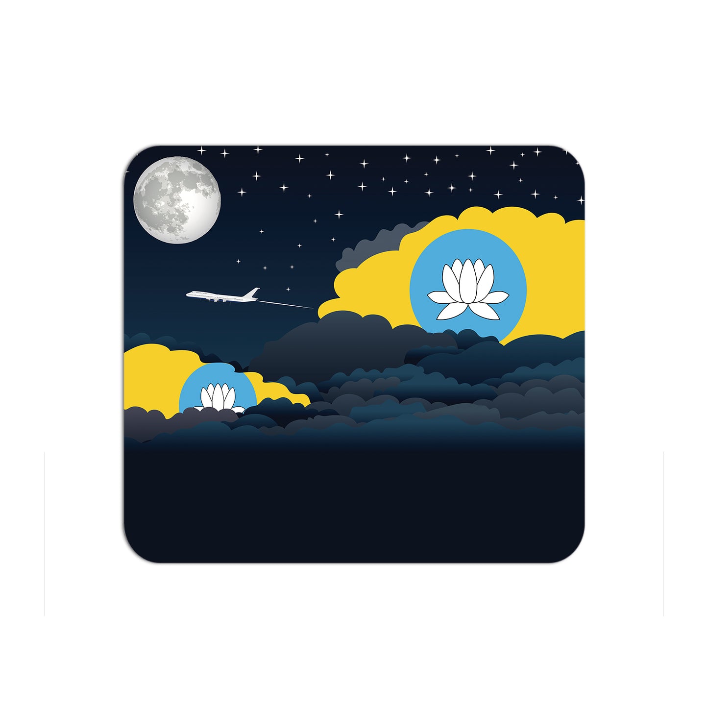 Kalmykia Airplane Airport Flight Night Clouds Mousepad