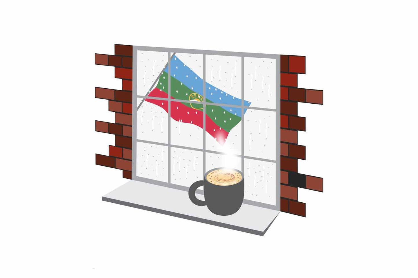 Karachay Cherkessia Coffee Rain Window Fridge Magnet
