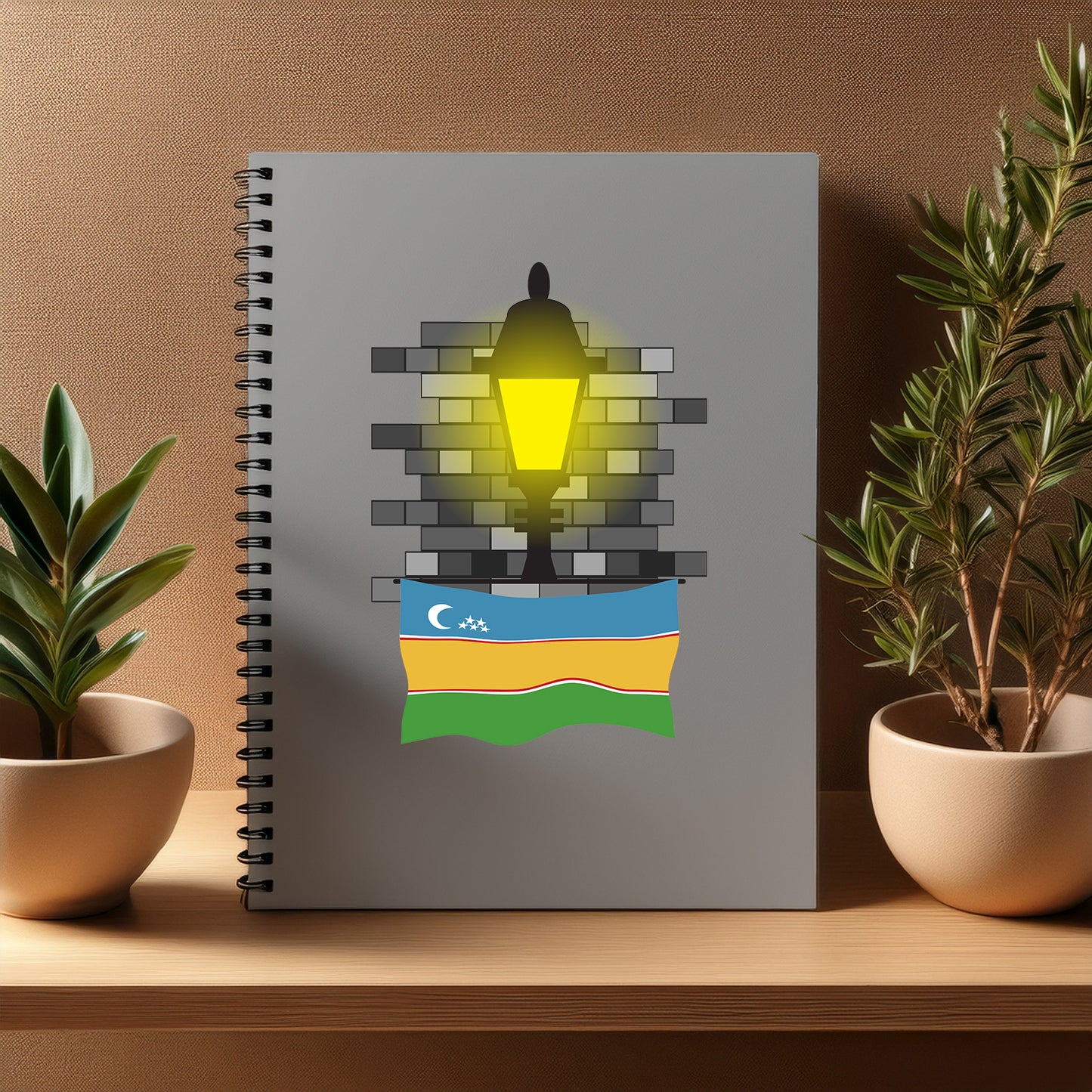Karakalpakstan Street Lamp Bricks Notebook