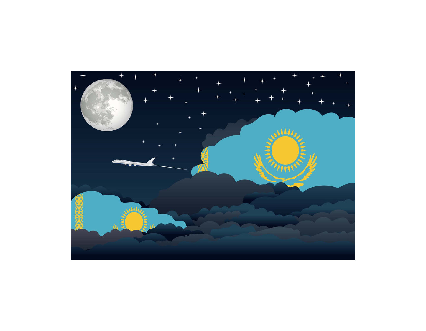 Kazakhstan Night Clouds Blanket Throw