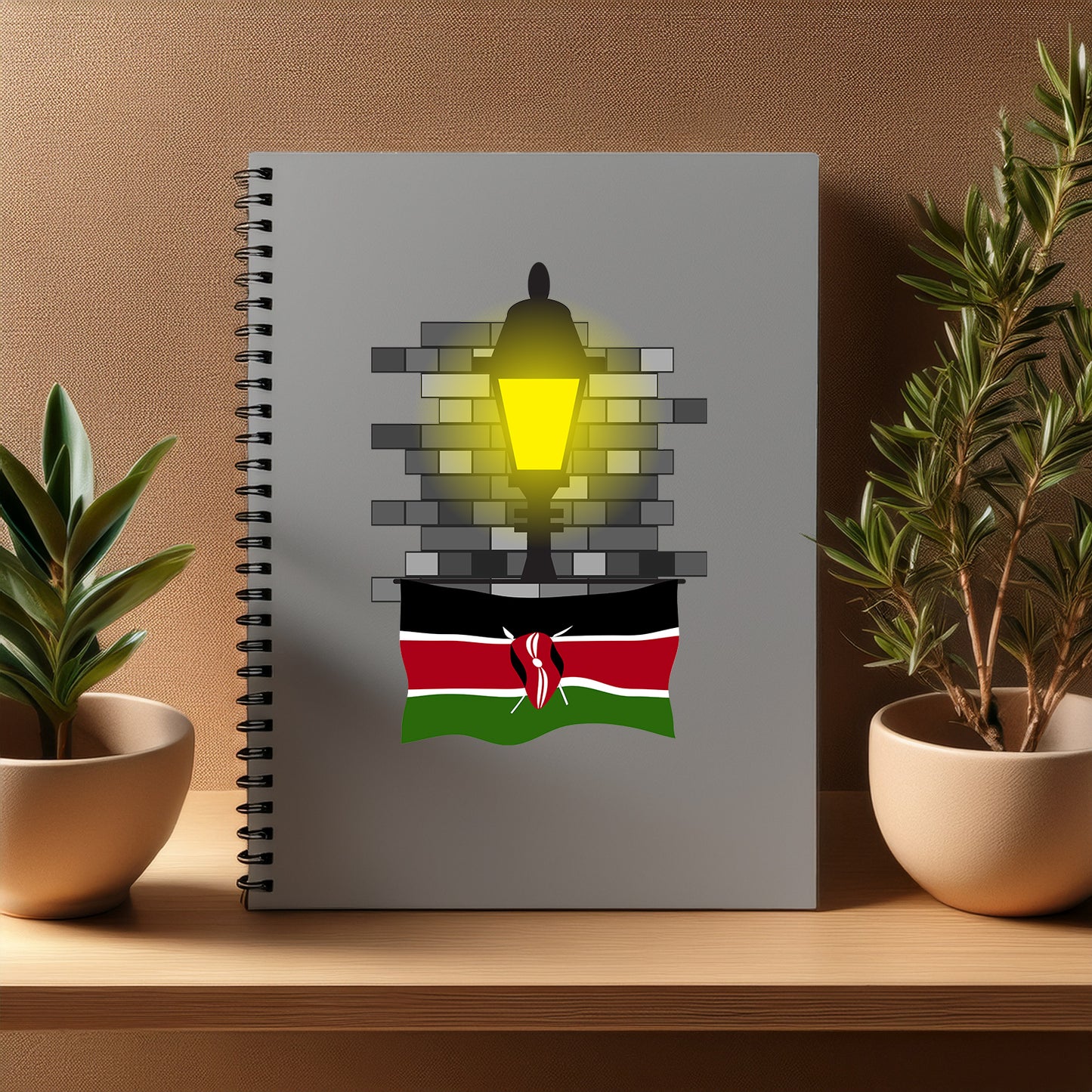 Kenya Street Lamp Bricks Notebook