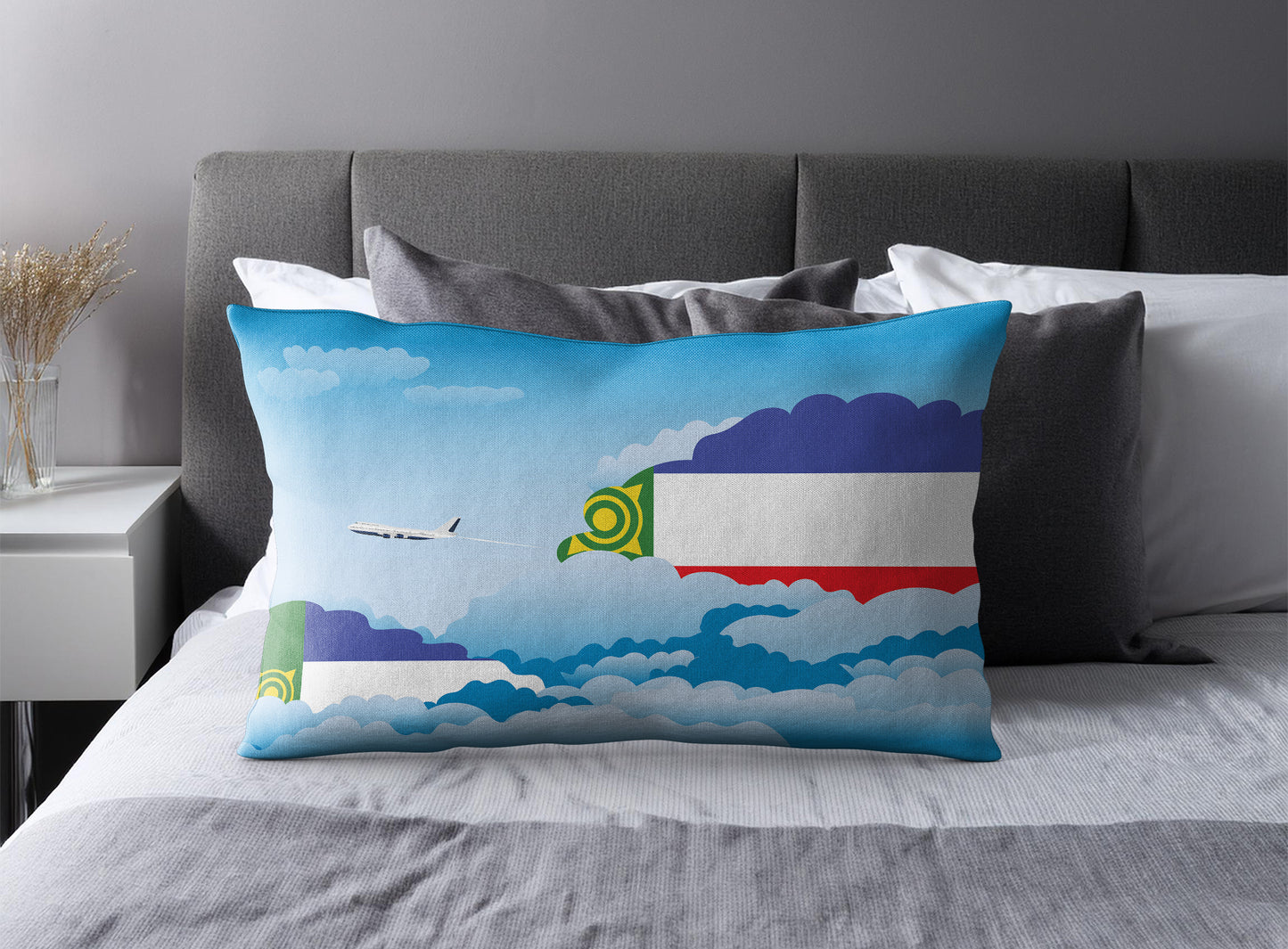 Khakassia Day Clouds Pillow Case and Pillow Throw