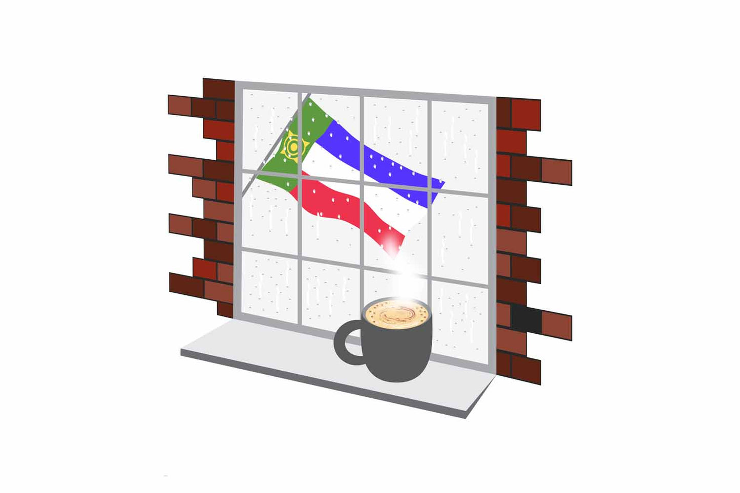 Khakassia Coffee Rain Window Fridge Magnet