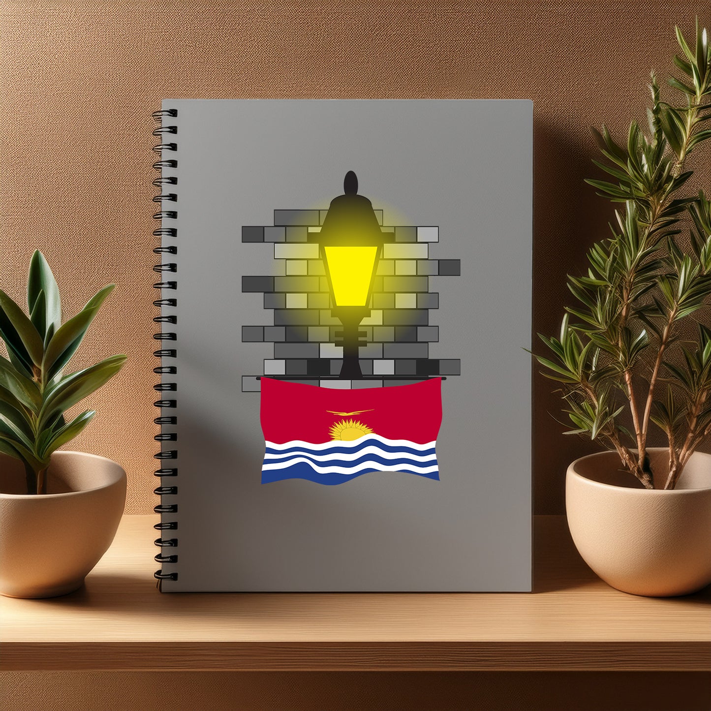 Kiribati Street Lamp Bricks Notebook