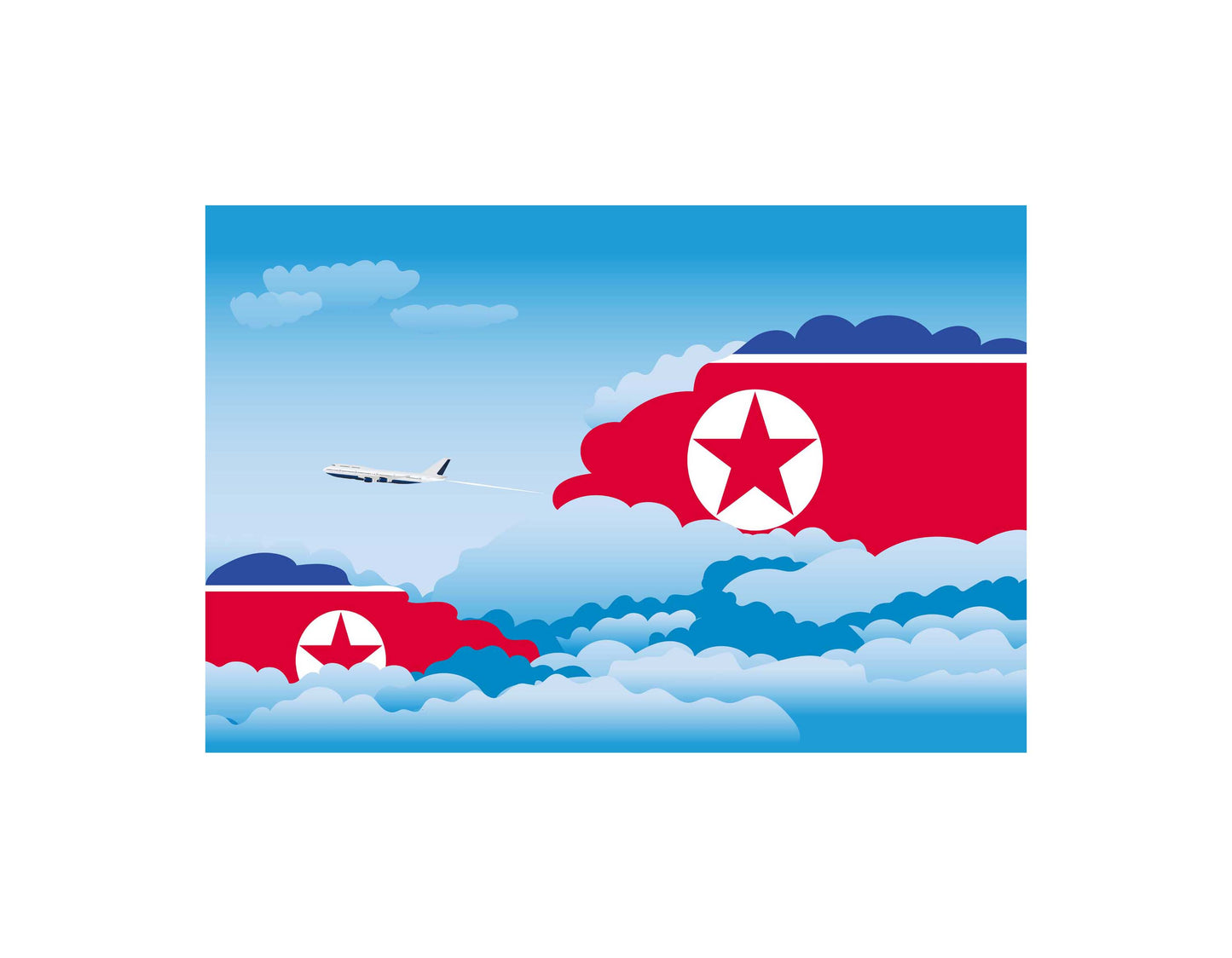 Korea North Day Clouds Blanket Throw