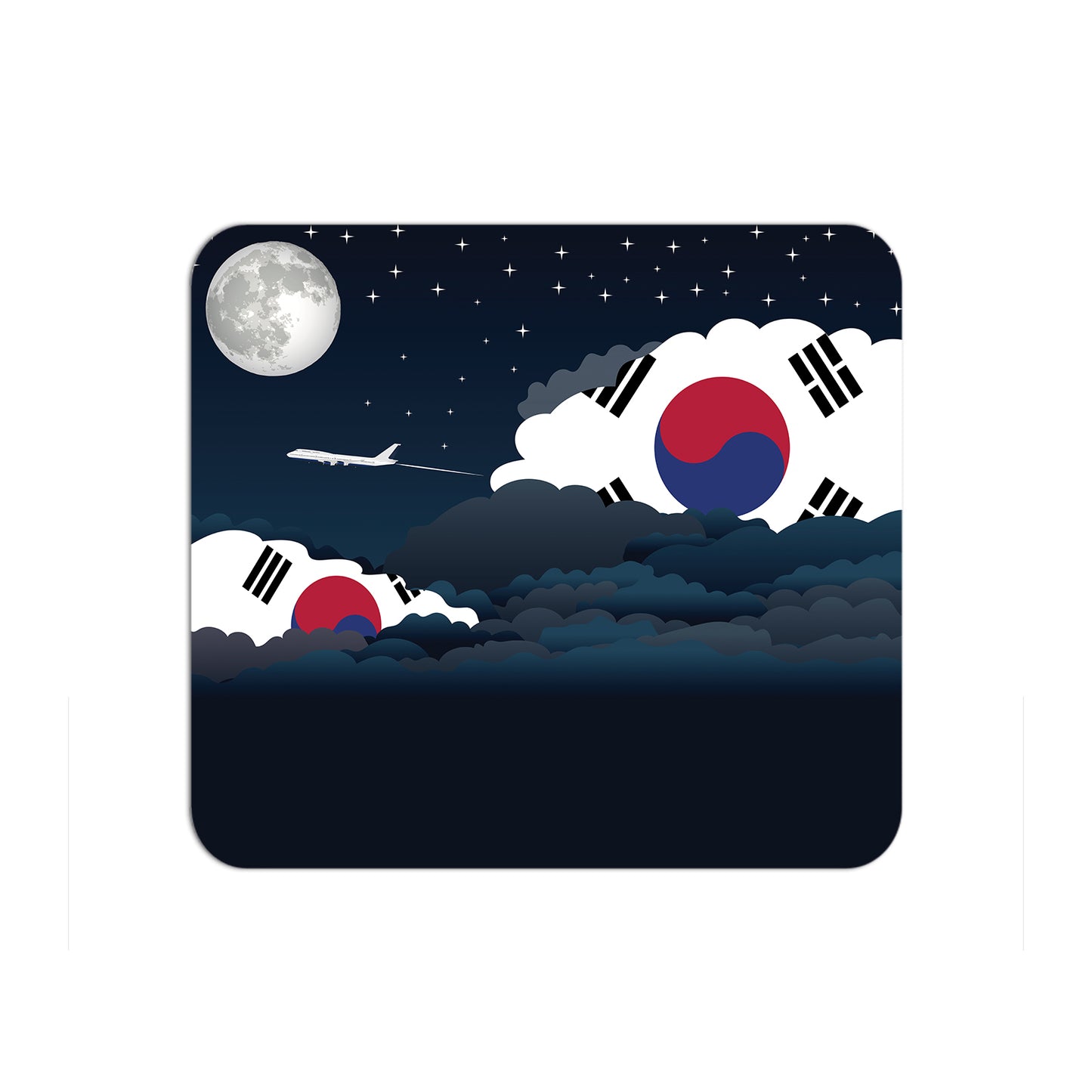 Korea South Airplane Airport Flight Night Clouds Mousepad