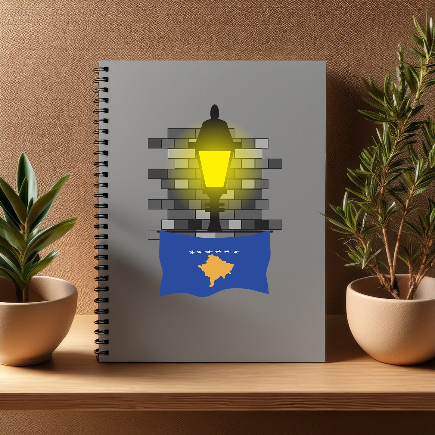 Kosovo Street Lamp Bricks Notebook