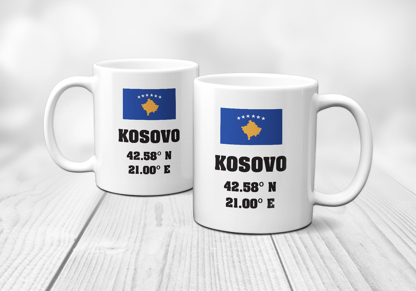 Kosovo Laitutude Longitude Mug