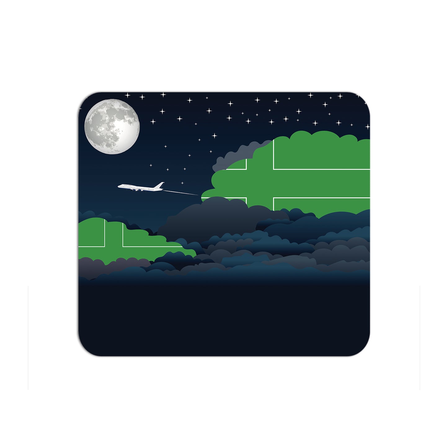 Ladonia Airplane Airport Flight Night Clouds Mousepad