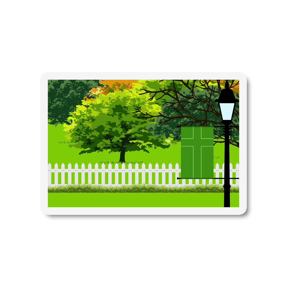 Ladonia Trees Street Lamp Fridge Magnet