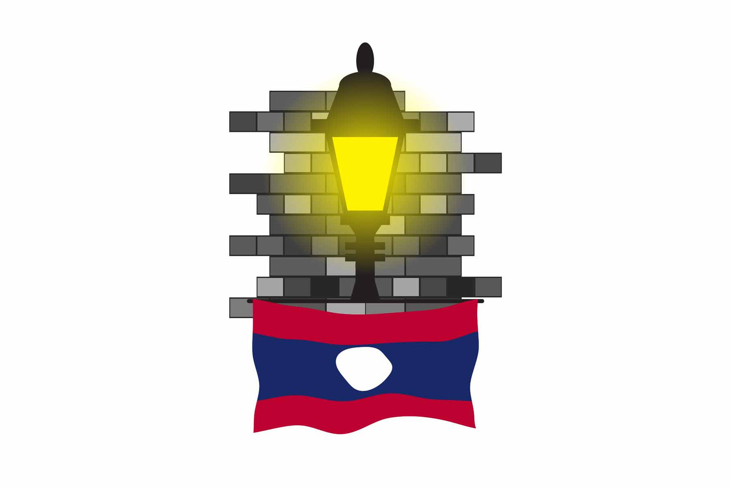 Laos Street Lamp Bricks Sticker