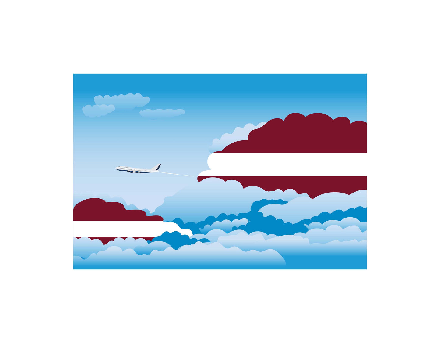 Latvia Day Clouds Blanket Throw