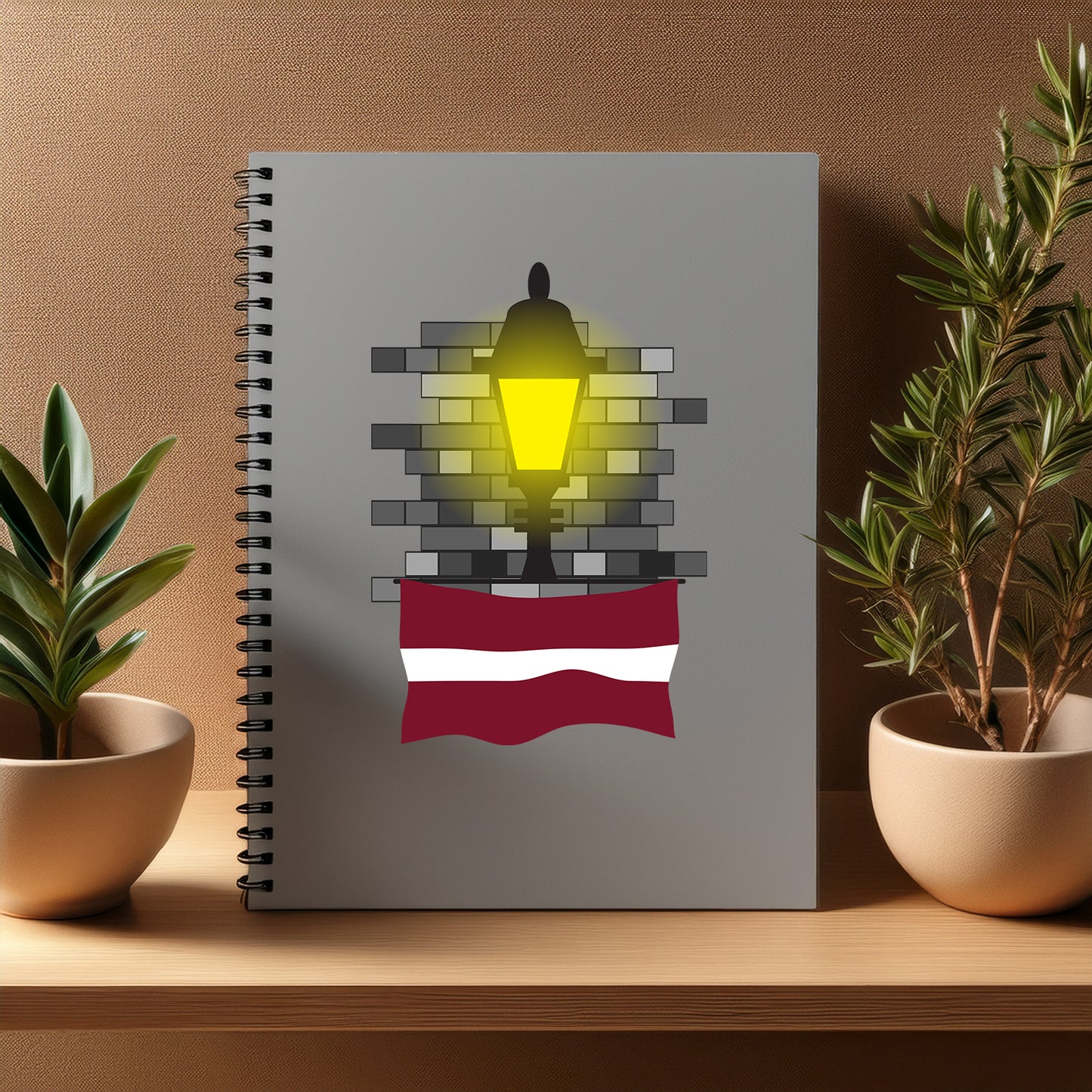 Latvia Street Lamp Bricks Notebook