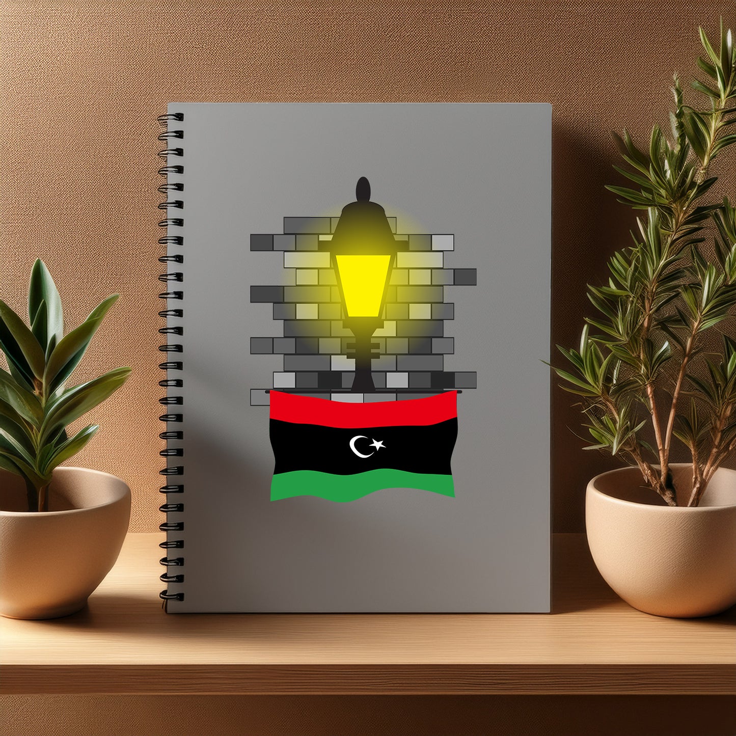 Libya Street Lamp Bricks Notebook