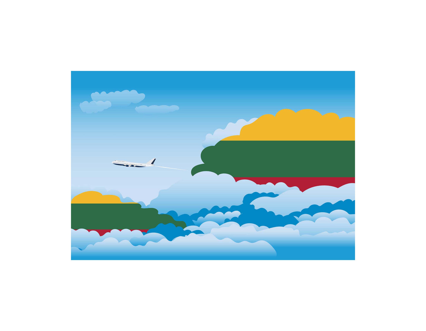 Lithuania Day Clouds Blanket Throw