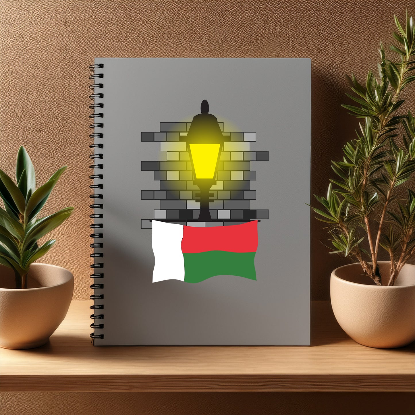 Madagascar Street Lamp Bricks Notebook