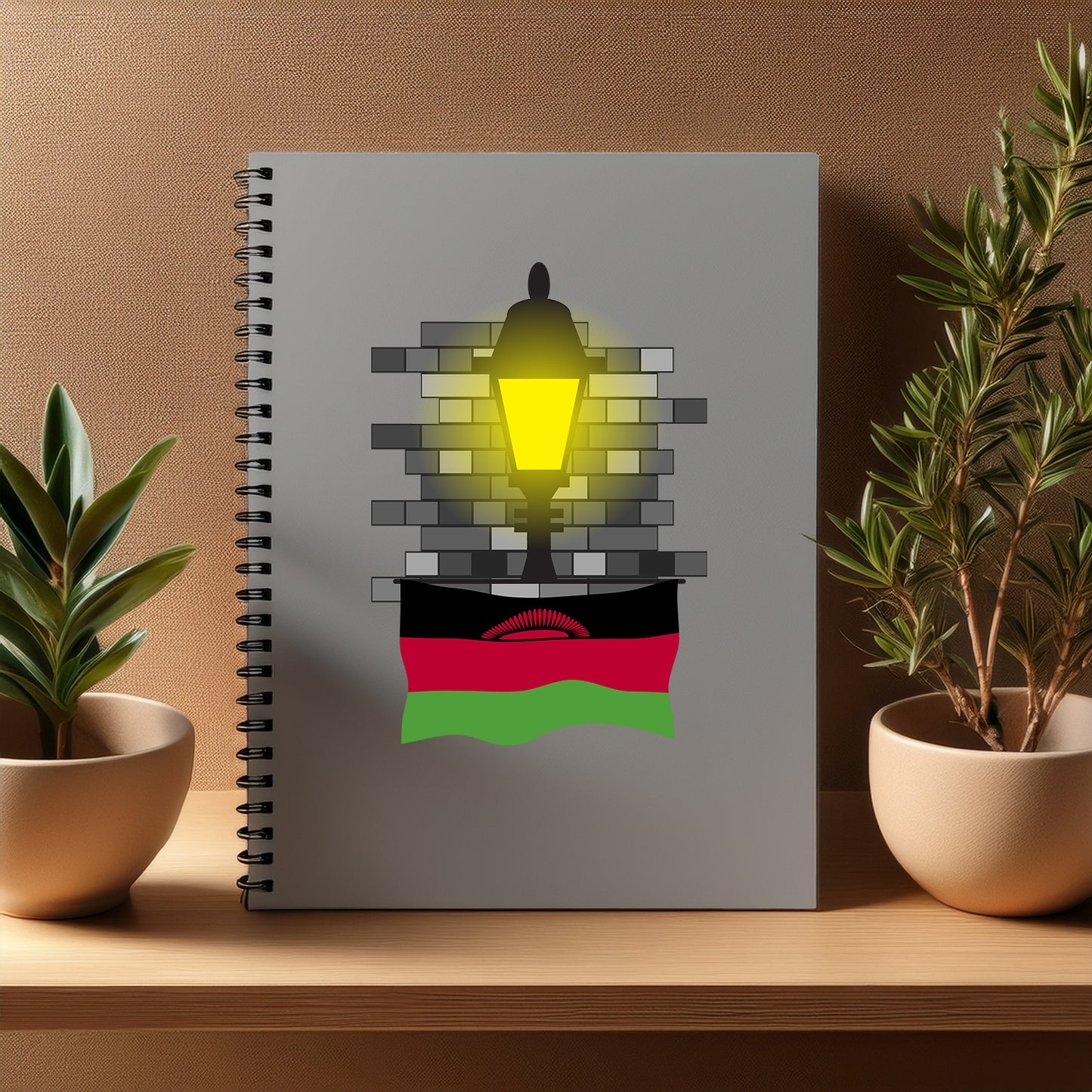 Malawi Street Lamp Bricks Notebook
