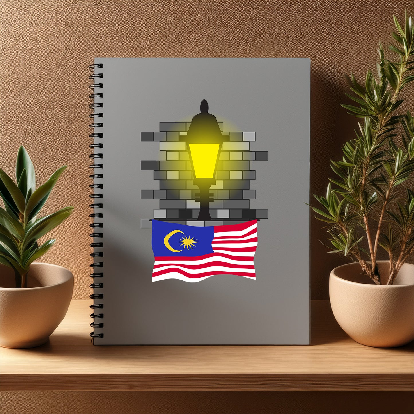 Malaysia Street Lamp Bricks Notebook