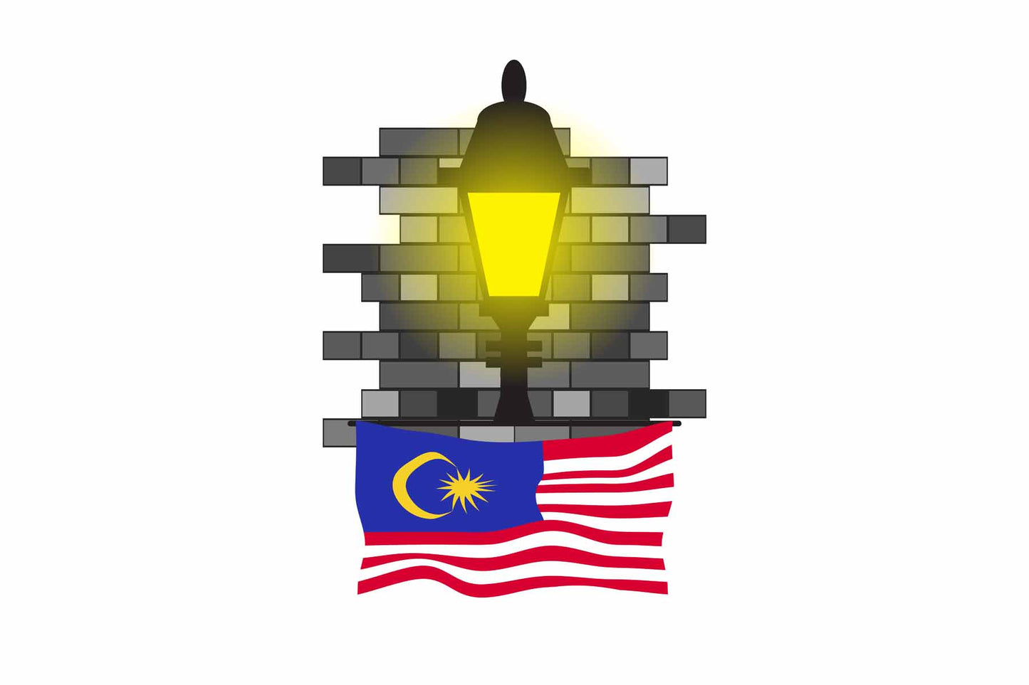 Malaysia Street Lamp Bricks Sticker