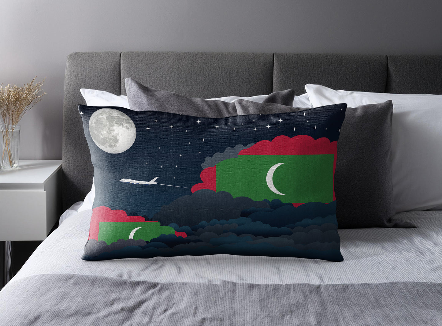 Maldives Night Clouds Pillow Case and Pillow Throw
