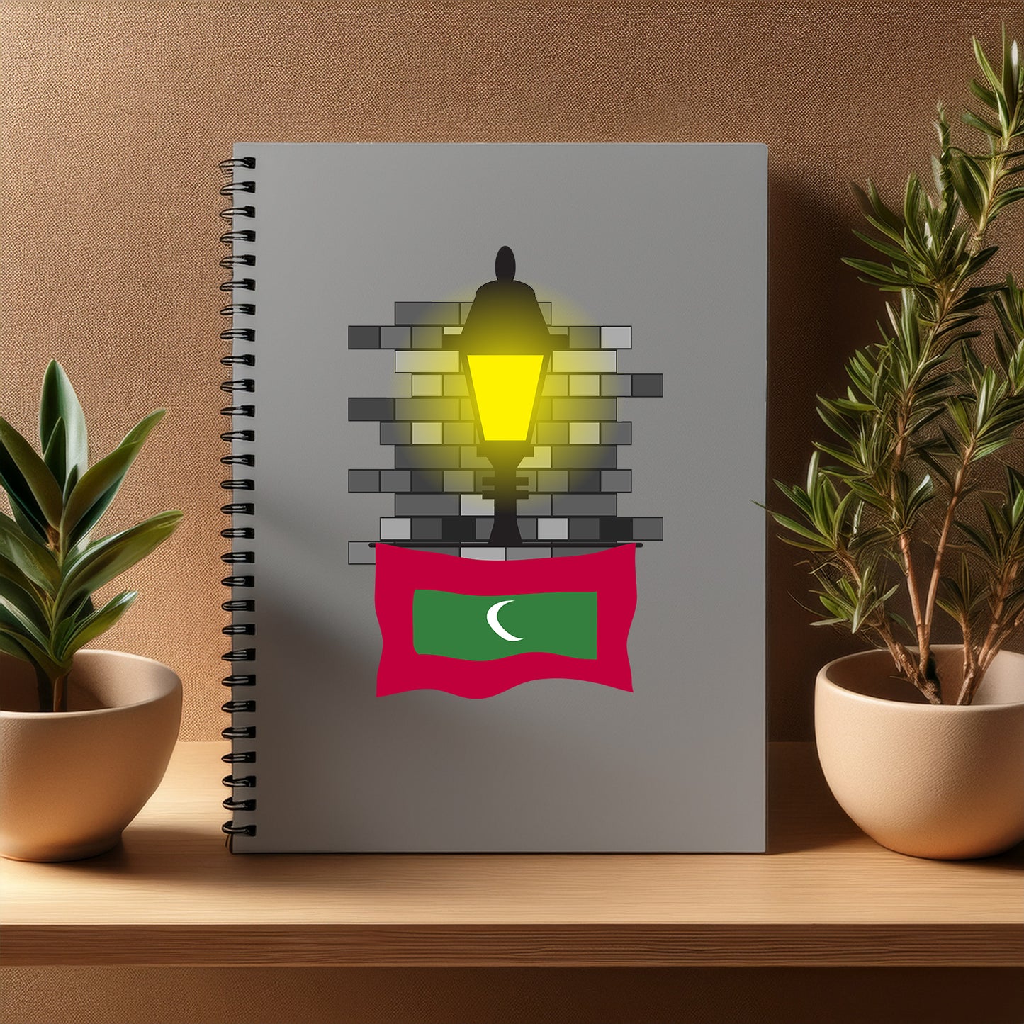 Maldives Street Lamp Bricks Notebook