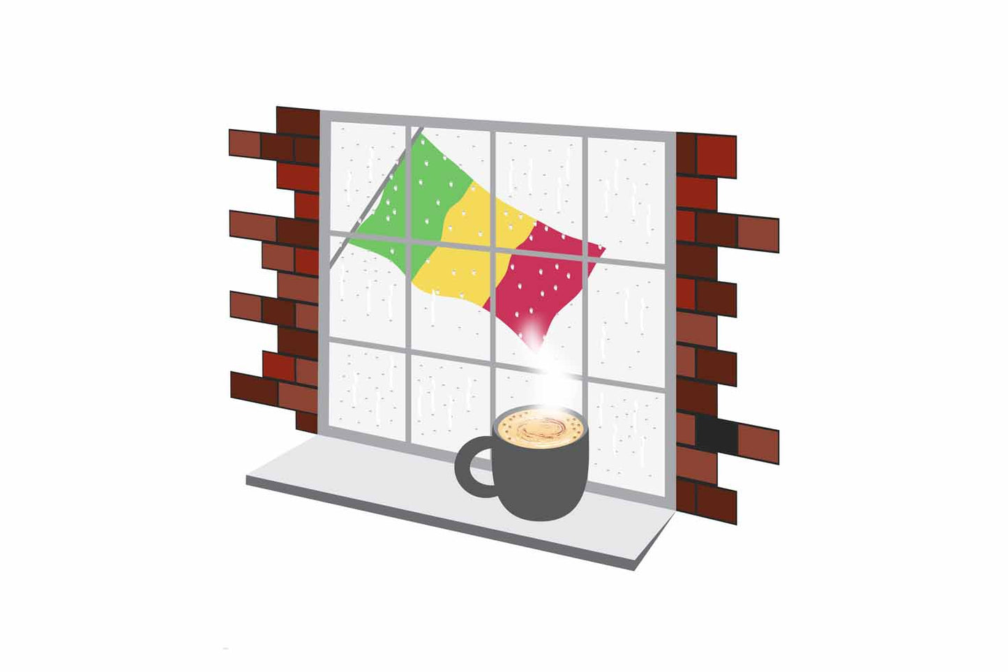 Mali Coffee Rain Window Sticker