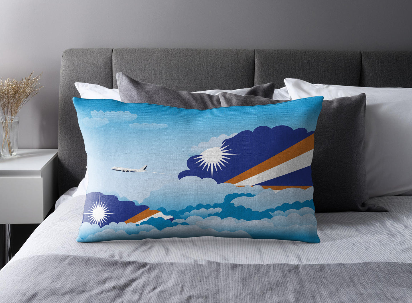 Marshall Islands Day Clouds Pillow Case and Pillow Throw