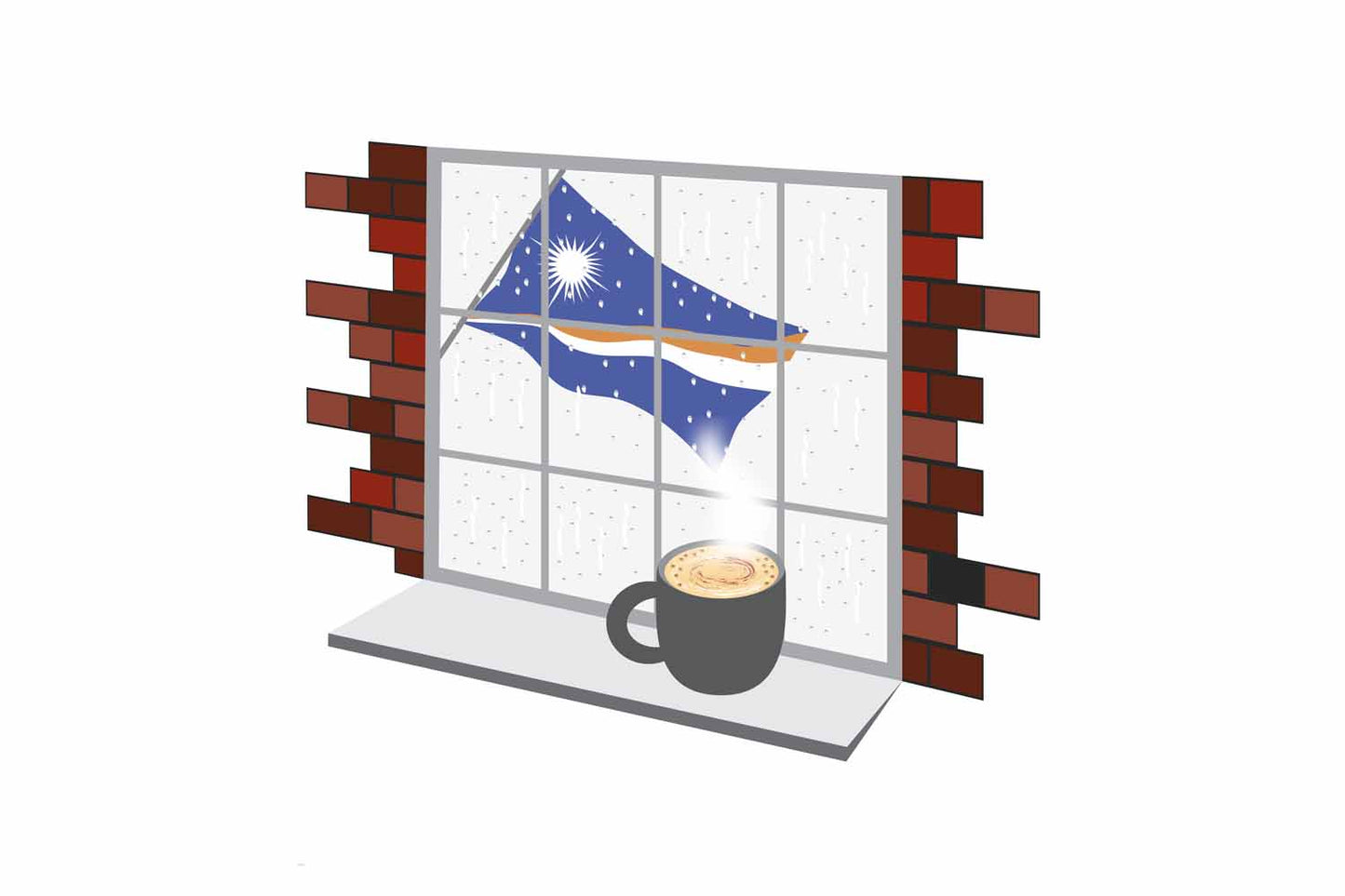 Marshall Islands Coffee Rain Window Sticker