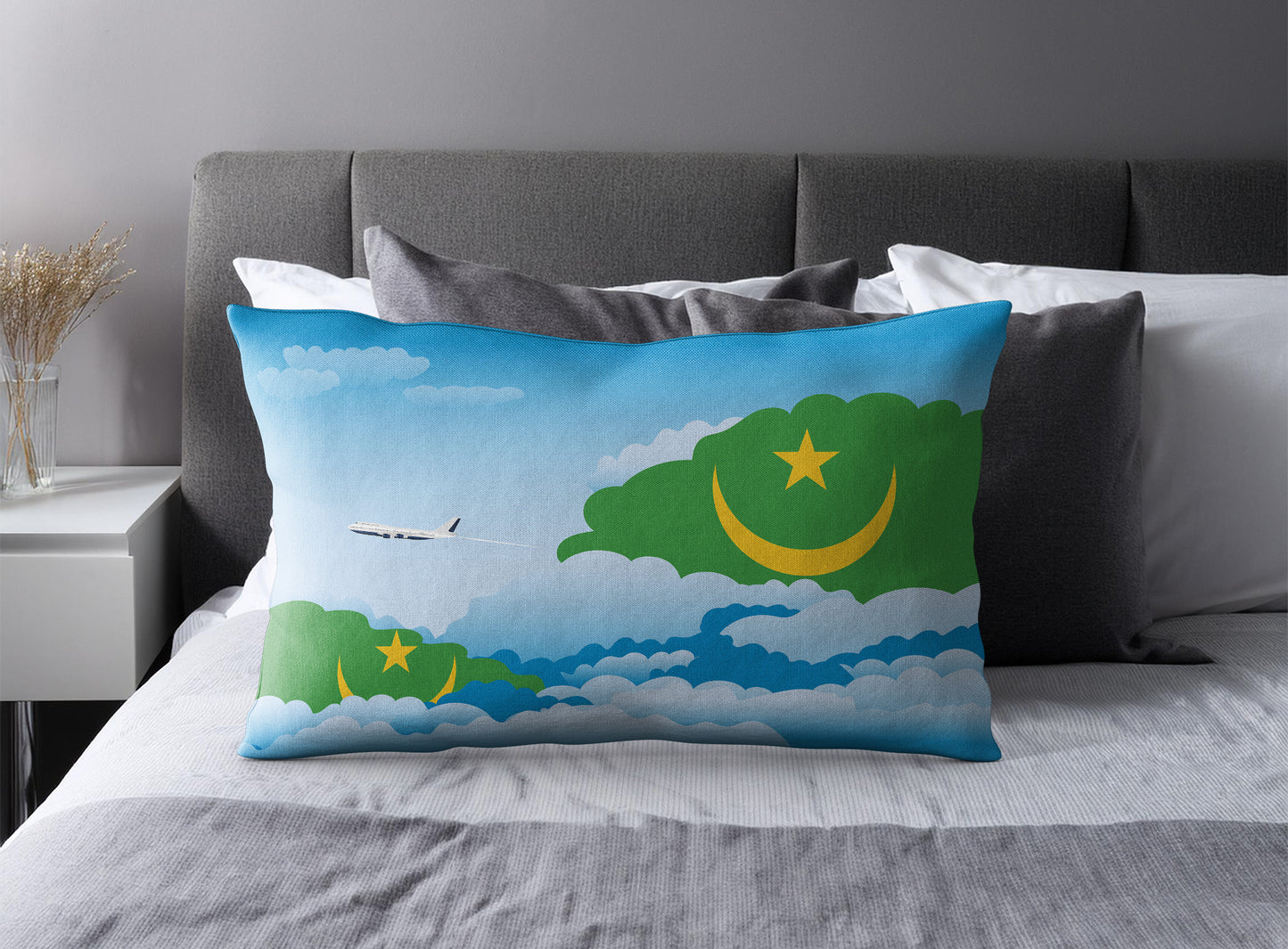 Mauritania Day Clouds Pillow Case and Pillow Throw
