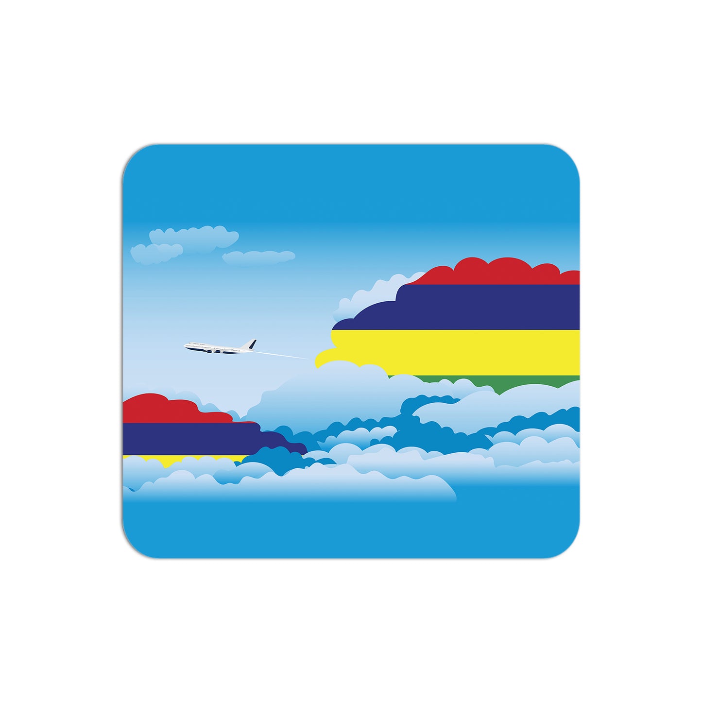 Mauritius Airplane Airport Flight Day Clouds Mousepad
