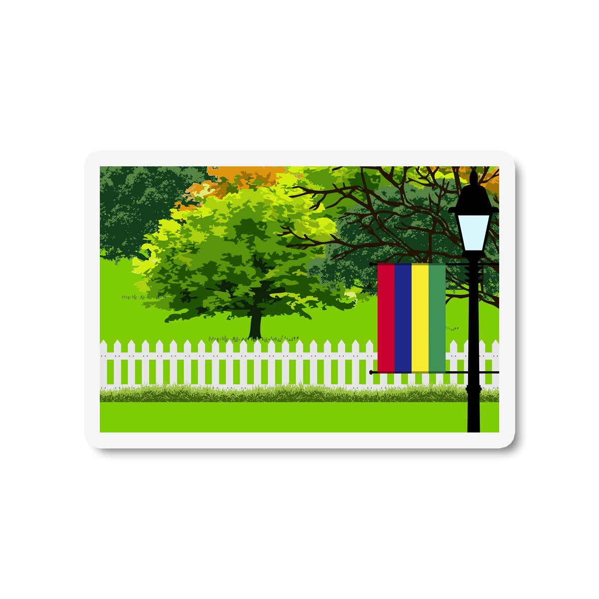 Mauritius Trees Street Lamp Fridge Magnet
