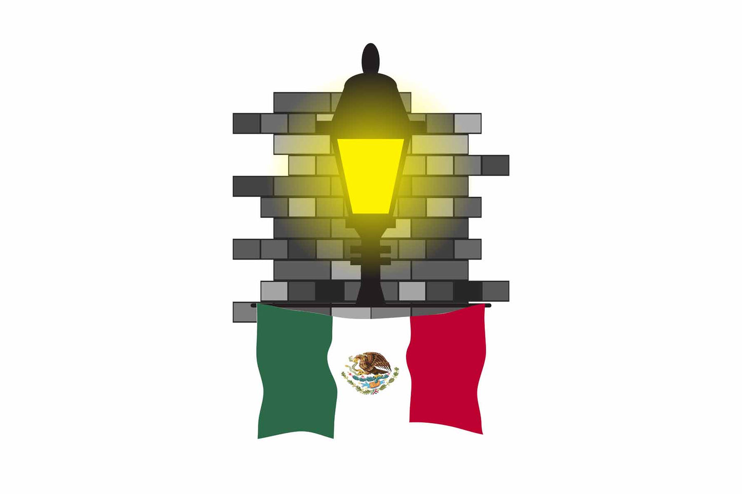 Mexico Street Lamp Bricks Sticker