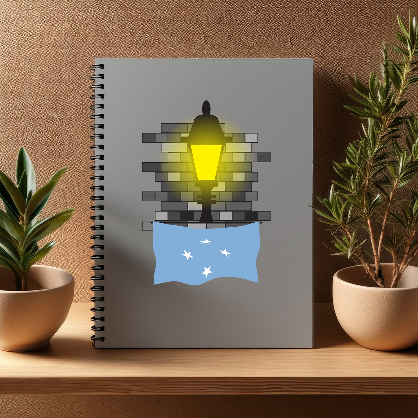 Micronesia Federated States Street Lamp Bricks Notebook