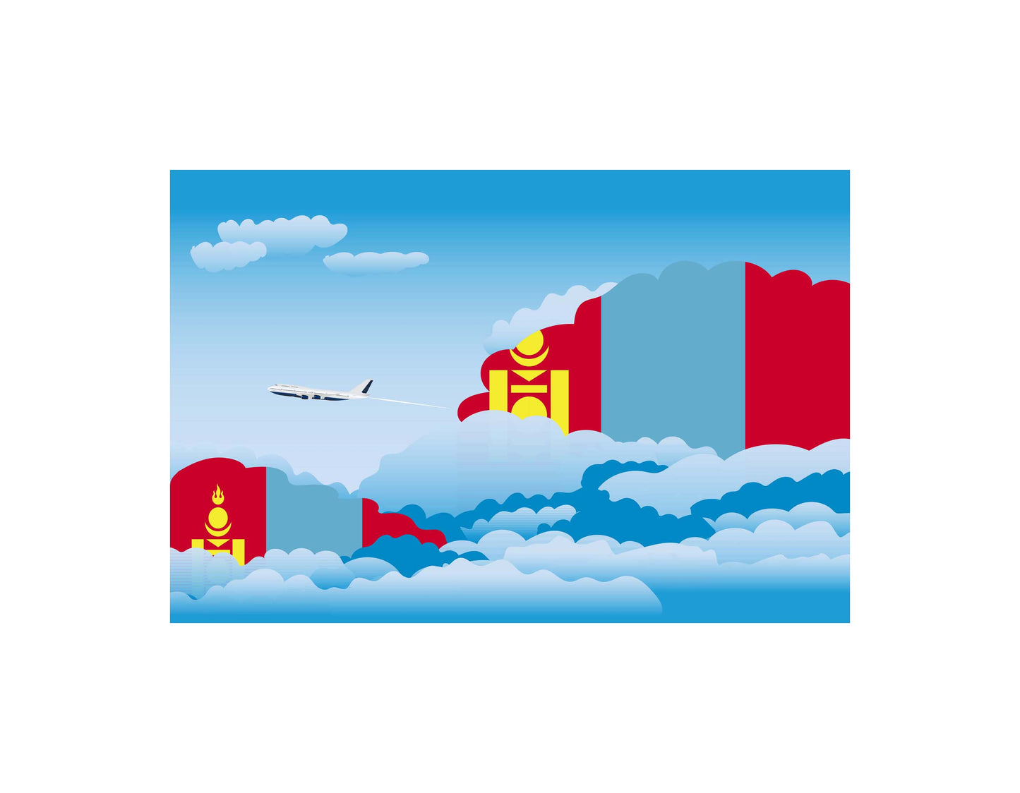 Mongolia Day Clouds Blanket Throw