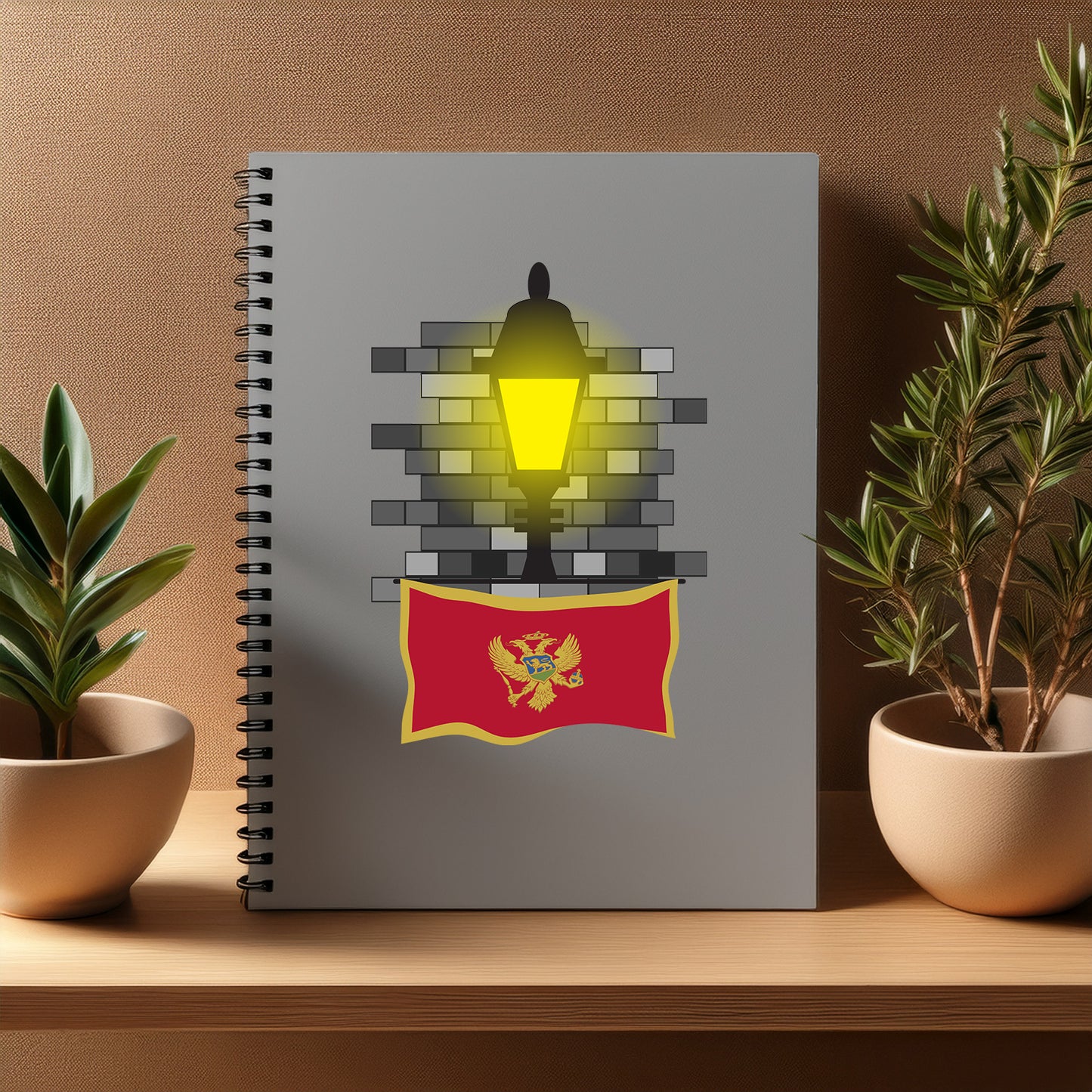 Montenegro Street Lamp Bricks Notebook