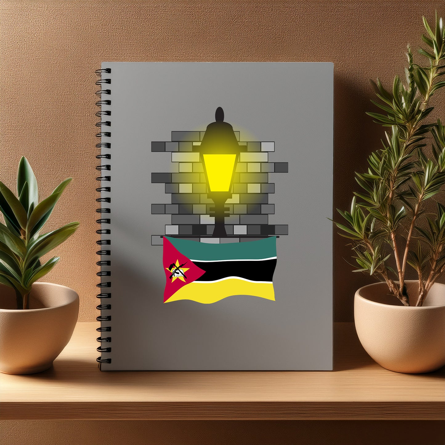 Mozambique Street Lamp Bricks Notebook