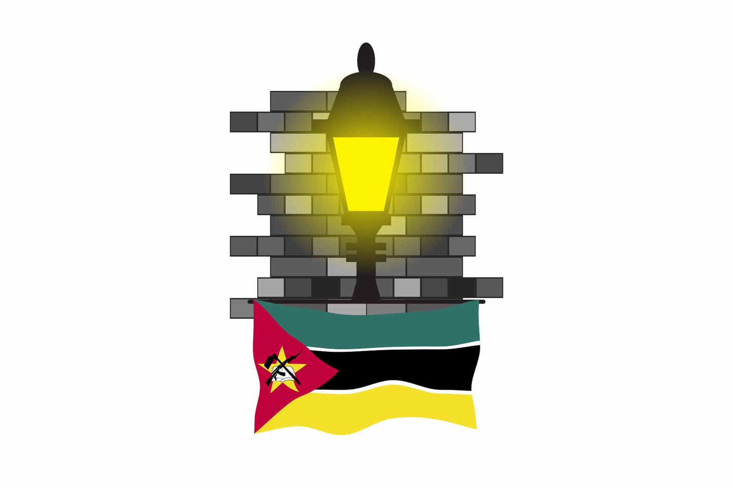 Mozambique Street Lamp Bricks Sticker