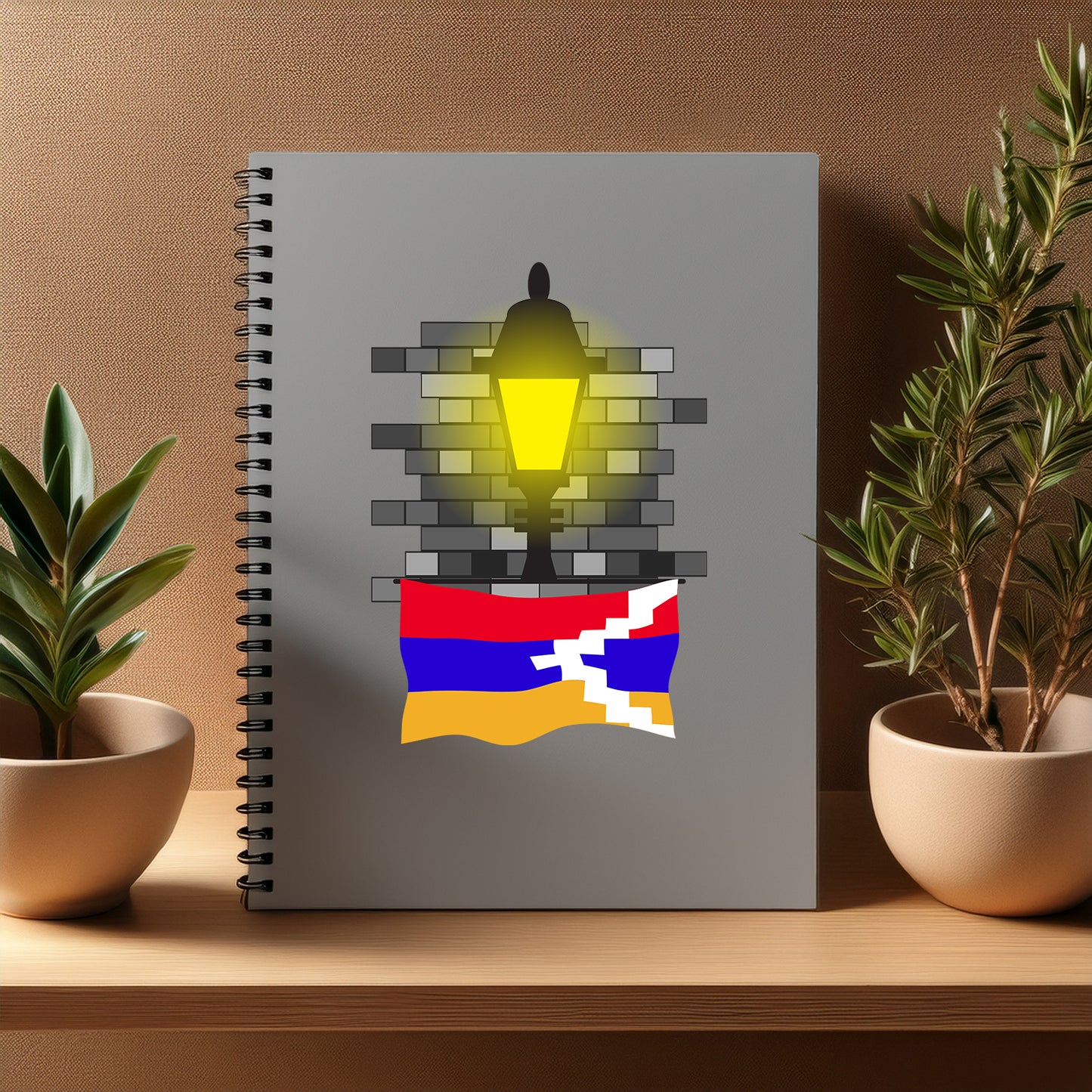 Nagorno Karabakh Republic Street Lamp Bricks Notebook