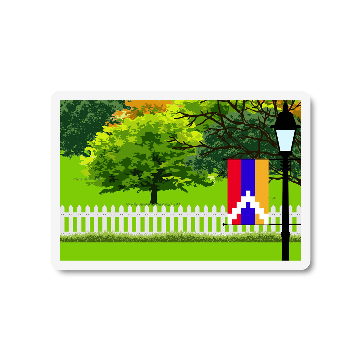 Nagorno Karabakh Republic Trees Street Lamp Fridge Magnet