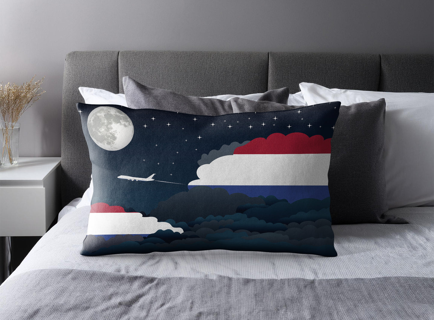 Netherlands Night Clouds Pillow Case and Pillow Throw