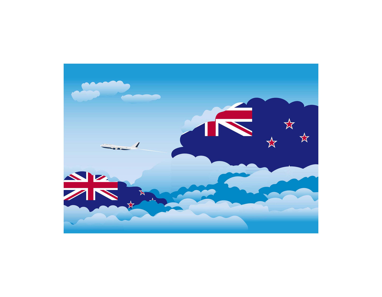 New Zealand Day Clouds Blanket Throw