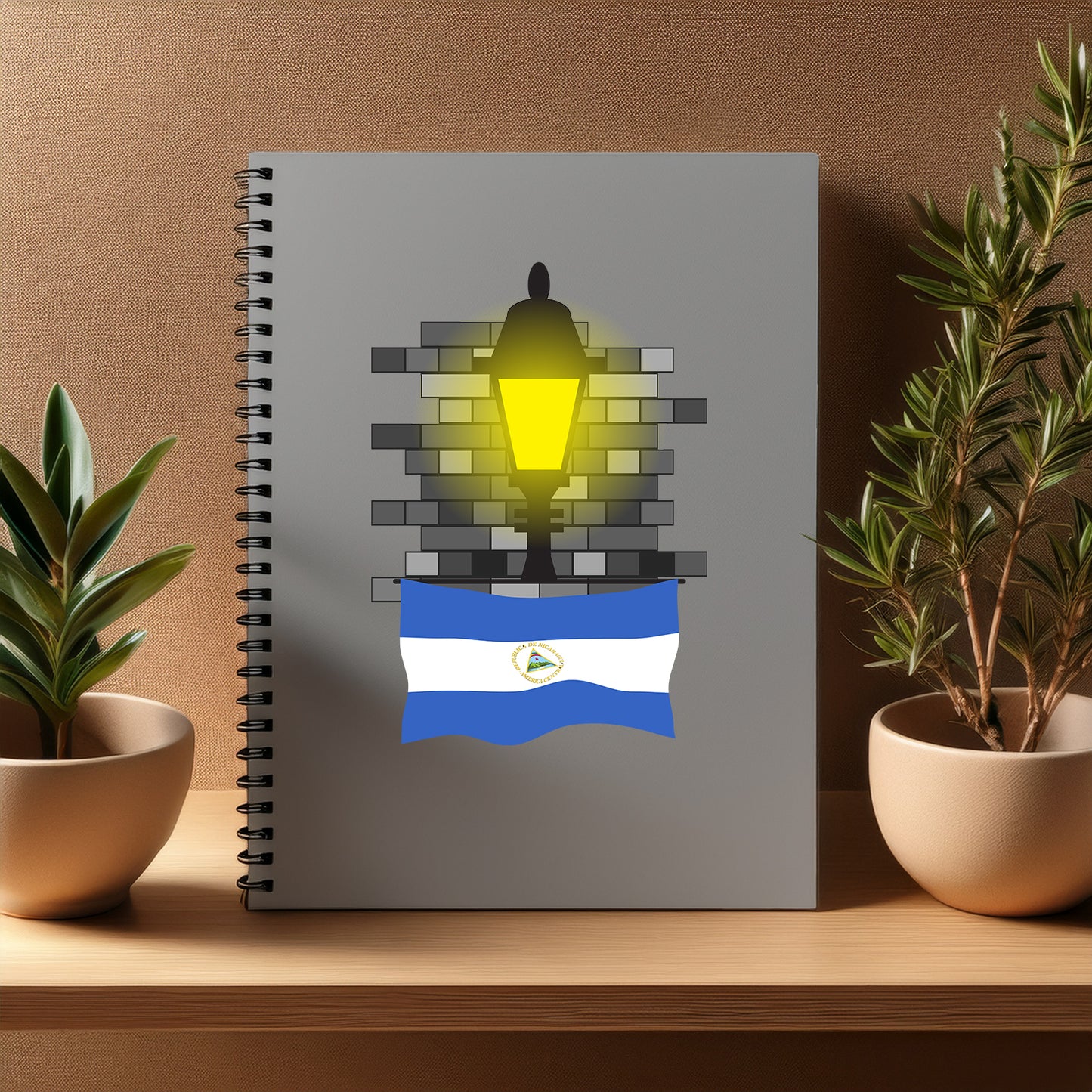 Nicaragua Street Lamp Bricks Notebook