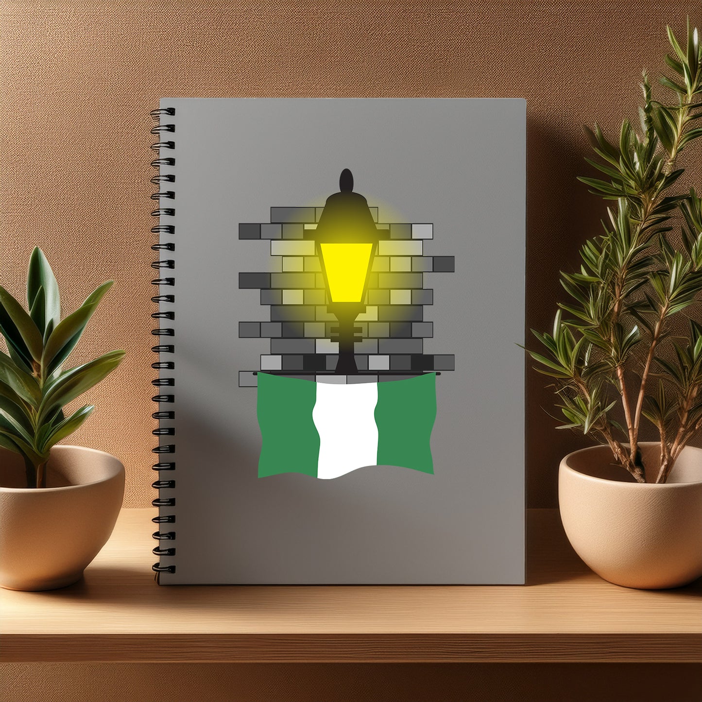 Nigeria Street Lamp Bricks Notebook