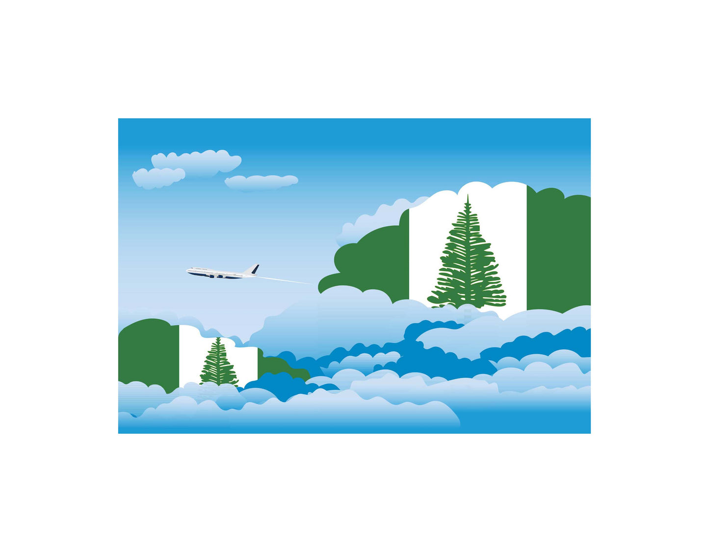 Norfolk Island Day Clouds Blanket Throw