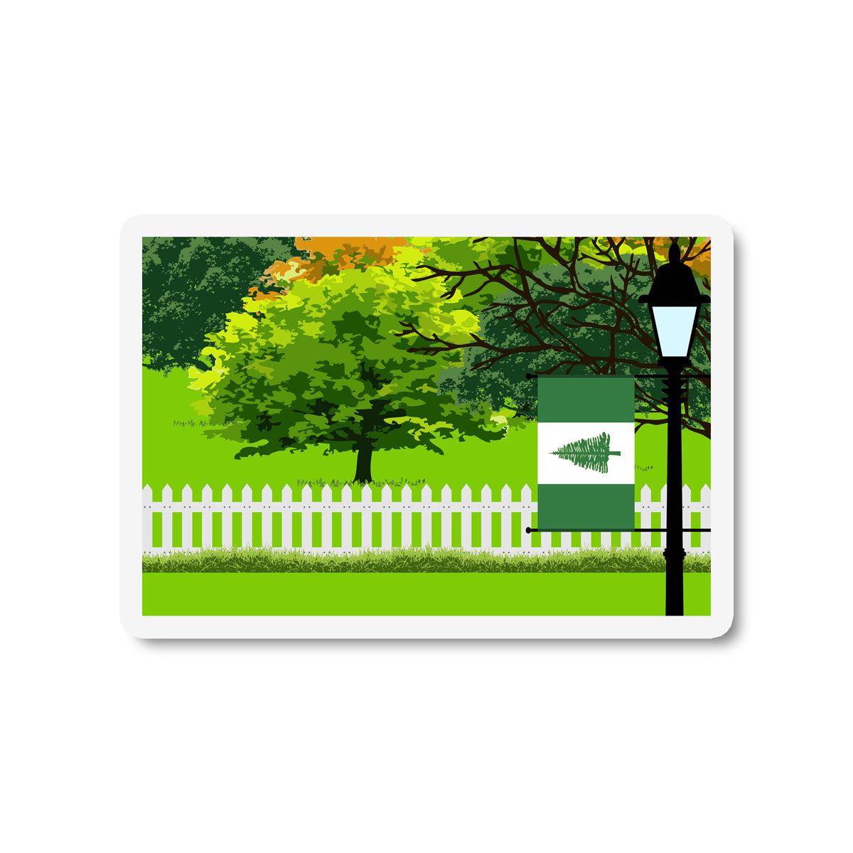 Norfolk Islands Trees Street Lamp Fridge Magnet