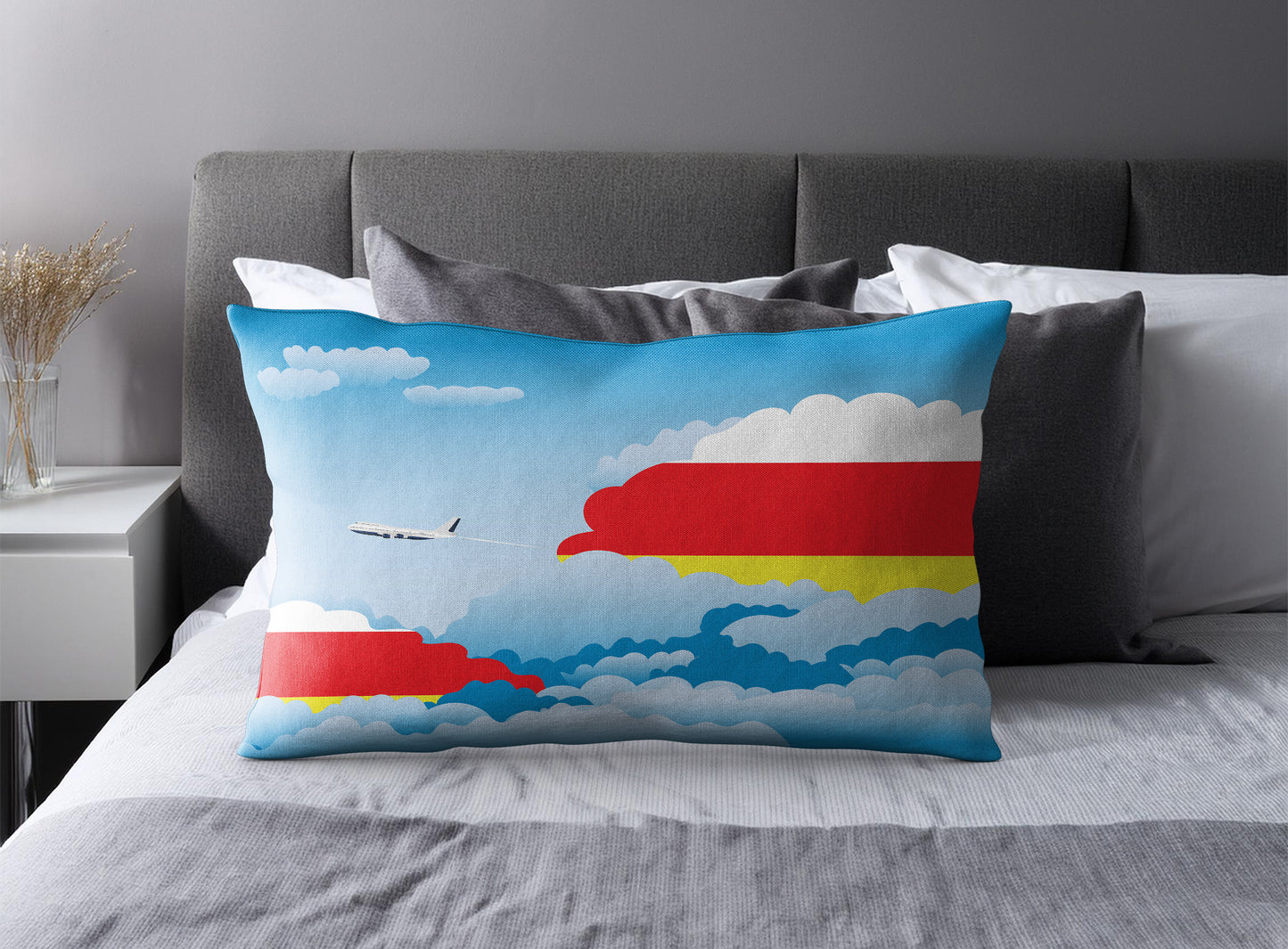 North Ossetia Day Clouds Pillow Case and Pillow Throw