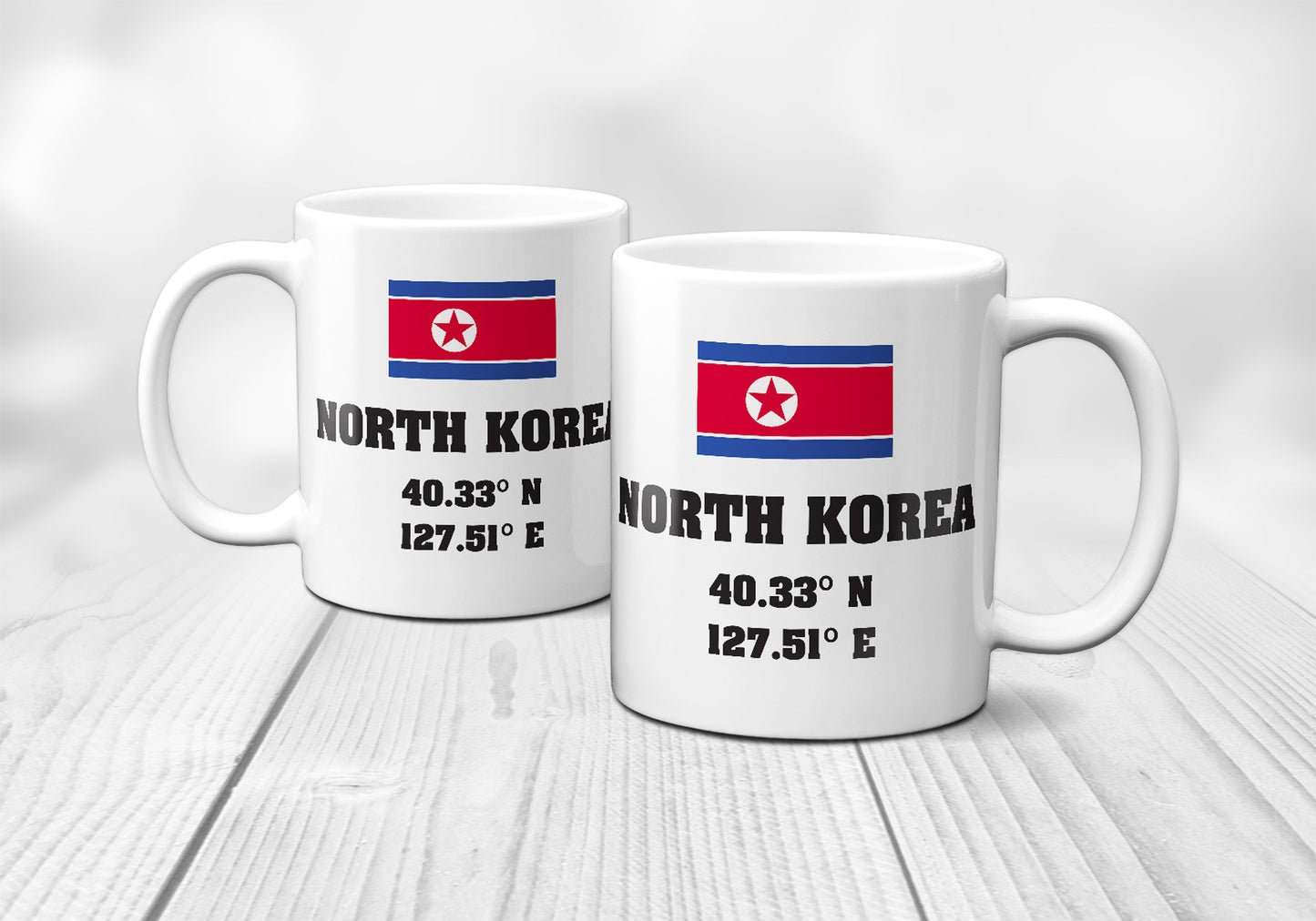 North Korea Laitutude Longitude Mug