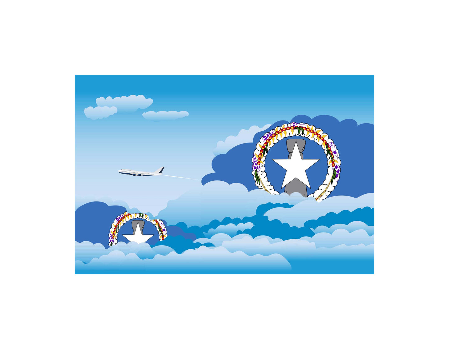 Northern Mariana Islands Day Clouds Blanket Throw
