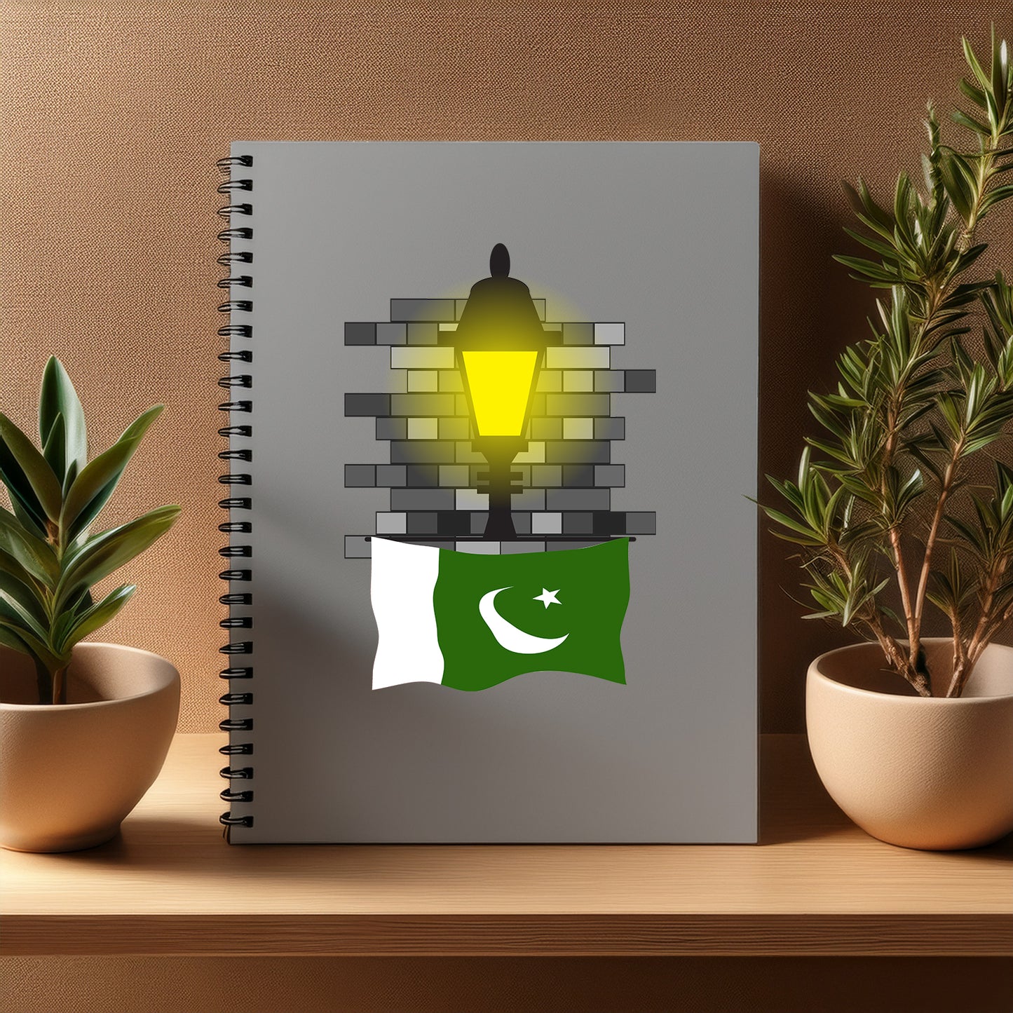 Pakistan Street Lamp Bricks Notebook