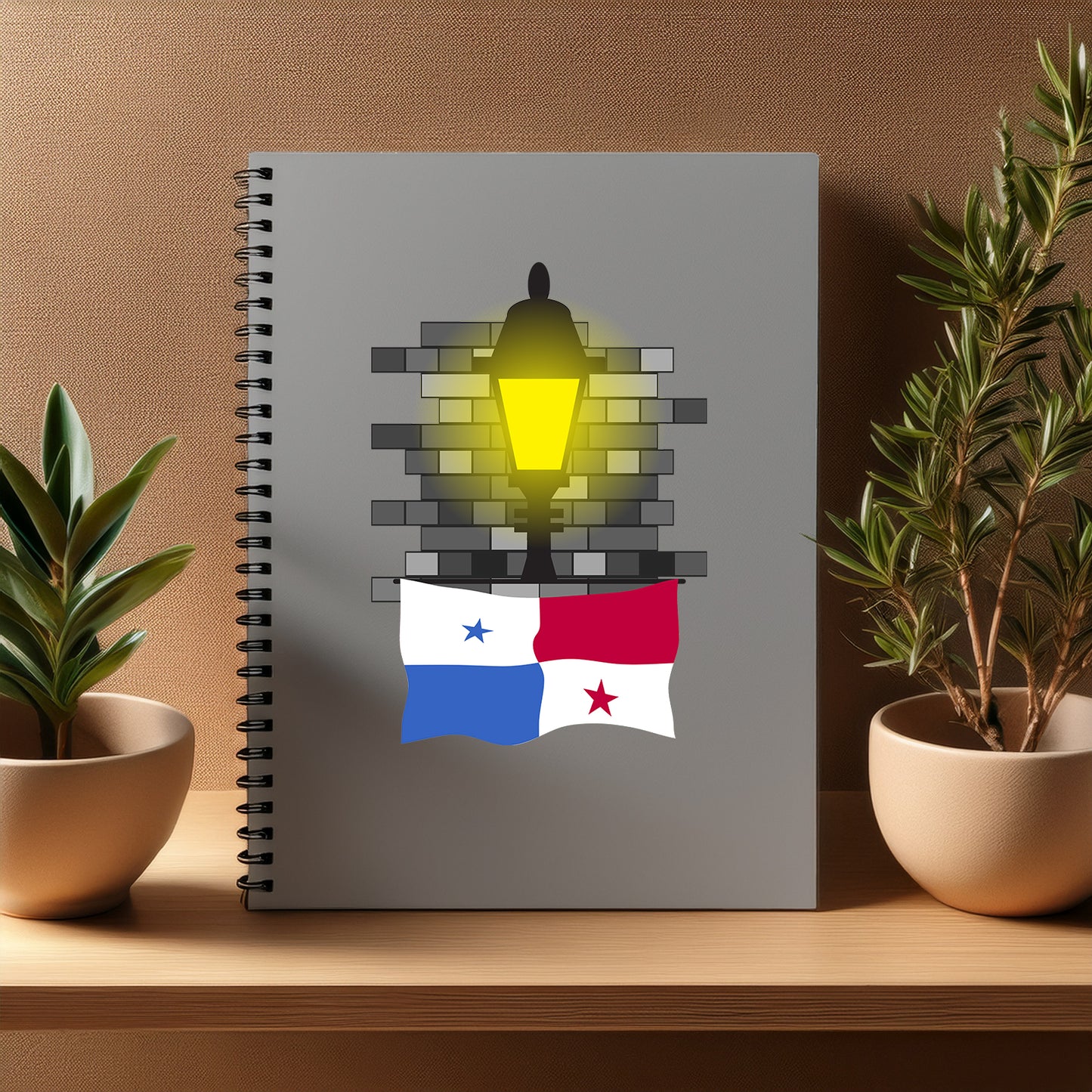 Panama Street Lamp Bricks Notebook